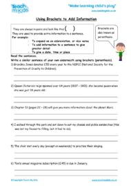 Worksheets for kids - using_brackets_to_add_information_2